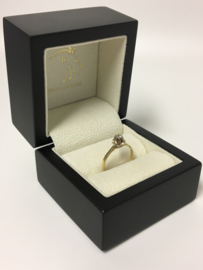 14 K Gouden Solitair Ring 0.10 crt Briljantgeslepen Diamant