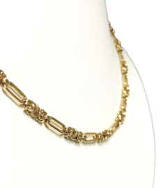14 Karaat Gouden Fantasie Schakel Collier - 46,5 cm / 24,4 g / 4,3 mm