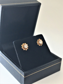 21,6 K Gouden Rozet Oorstekers 0.60 crt Briljantgeslepen Diamant