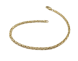 14 Karaat Geelgouden Konings Schakel Armband Model Rond - 18.5 cm / 6,9 g / 2.5 mm