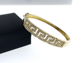 18 Karaat Gouden Versace Motief Bangle ca 1.0 ct Briljant Geslepen Diamant H-SI /P - 19 g