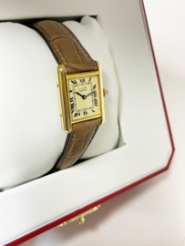 Must de Cartier Tank Midsize Quartz Ivory Roman Dial - Taupe