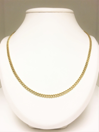 14 K Massief Gouden Gourmet Schakel Ketting  - 23,2 / 55 cm