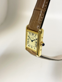 Must de Cartier Tank Midsize Quartz Ivory Roman Dial - Taupe