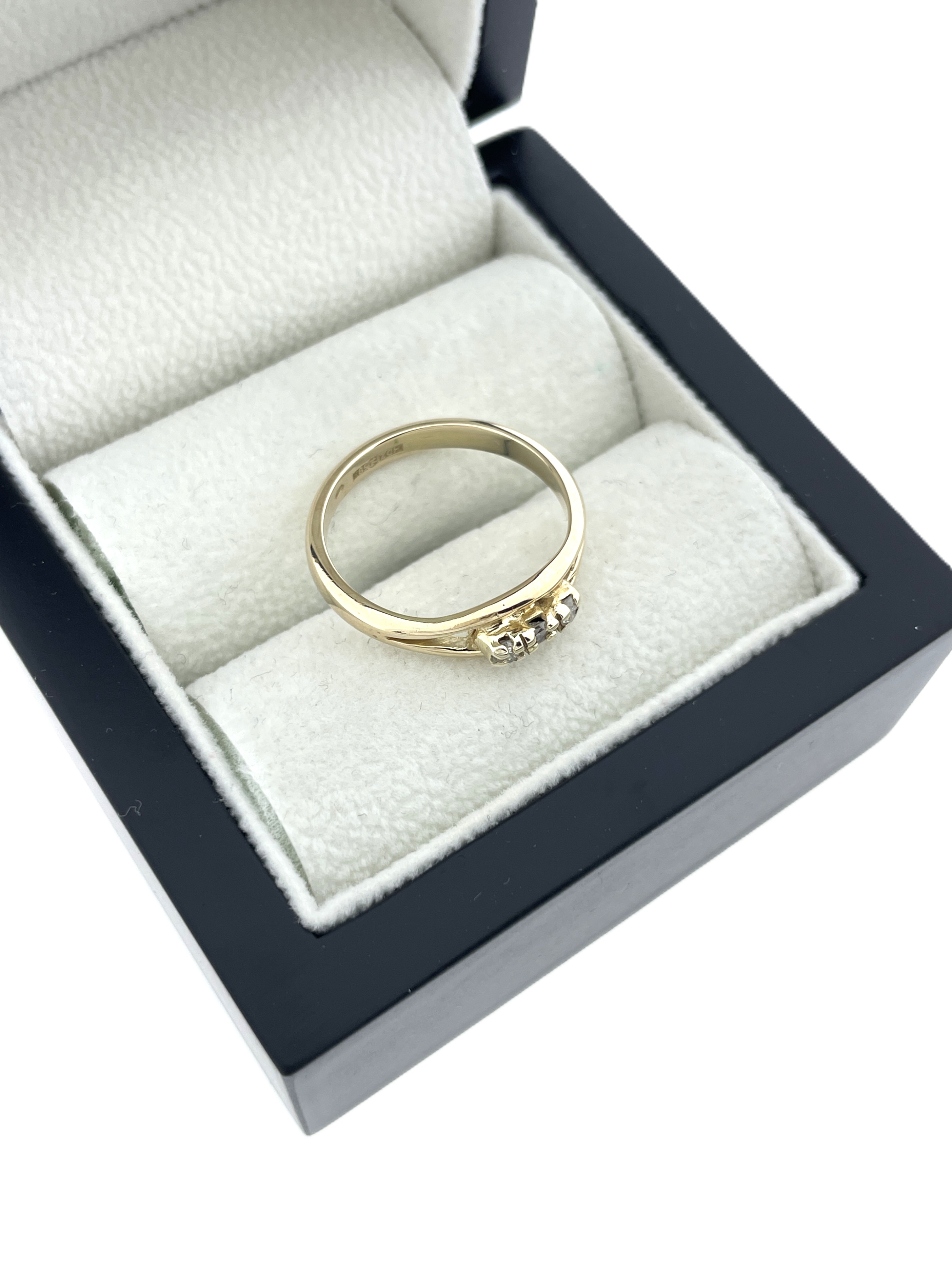 Antiek Gouden Bandring ca 0.10 ct Briljant Geslepen Diamant H/SI