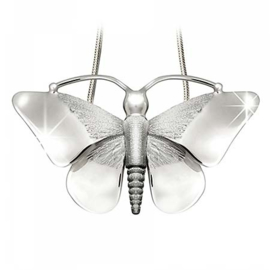 Ashanger Vlinder Zilver Incl Zilveren Slangen Collier - 45 cm