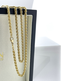 14 Karaat Massief Gouden Wheat Chain Tarwe Schakel - 81 cm / 4 mm / 51.65 g