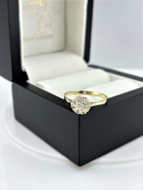 14 K Gouden Rozet Ring 0.25 ct Briljant Geslepen Diamant G/VVS-SI