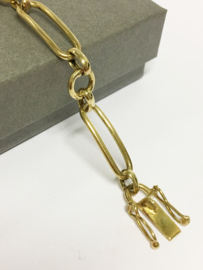14 K Gouden Fantasie Schakel Armband - 19,5 cm / 15,6 g