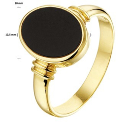 14 K Gouden Dames Zegelring - Onyx (ovaal)