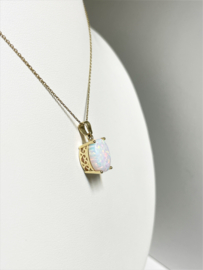 14 K Gouden Hanger Opaal Ovaal Cabochon - 1,8 cm