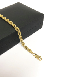 14 K Gouden Koord Armband - 19 cm / 3,2 g / 4 mm