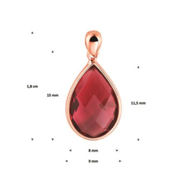14 K Rosé Gouden Hanger Facetgeslepen Rhodoliet Kwarts