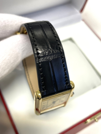 Must de Cartier Tank Large Date Ivory Roman Dial Quartz 2413 Incl Cartier Garantie