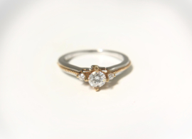 18 K Gouden Solitair Dames Ring 0.25 crt Diamant - D / VVS2 Incl GIA Certificaat