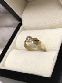 14 K Gouden Band Ring Briljant Geslepen Zirkonia