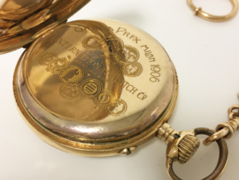 IWC Antiek Gouden Zakhorloge Met Ketting In Cassette - Grand Prix Milan 1906