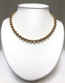 14 K Rosé Gouden Jasseron Slot Collier - 45 cm / 28,7 g / 7,5 mm