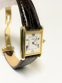 Must de Cartier Tank Quartz Large Ivory Roman Dial Model 2415 Deployante