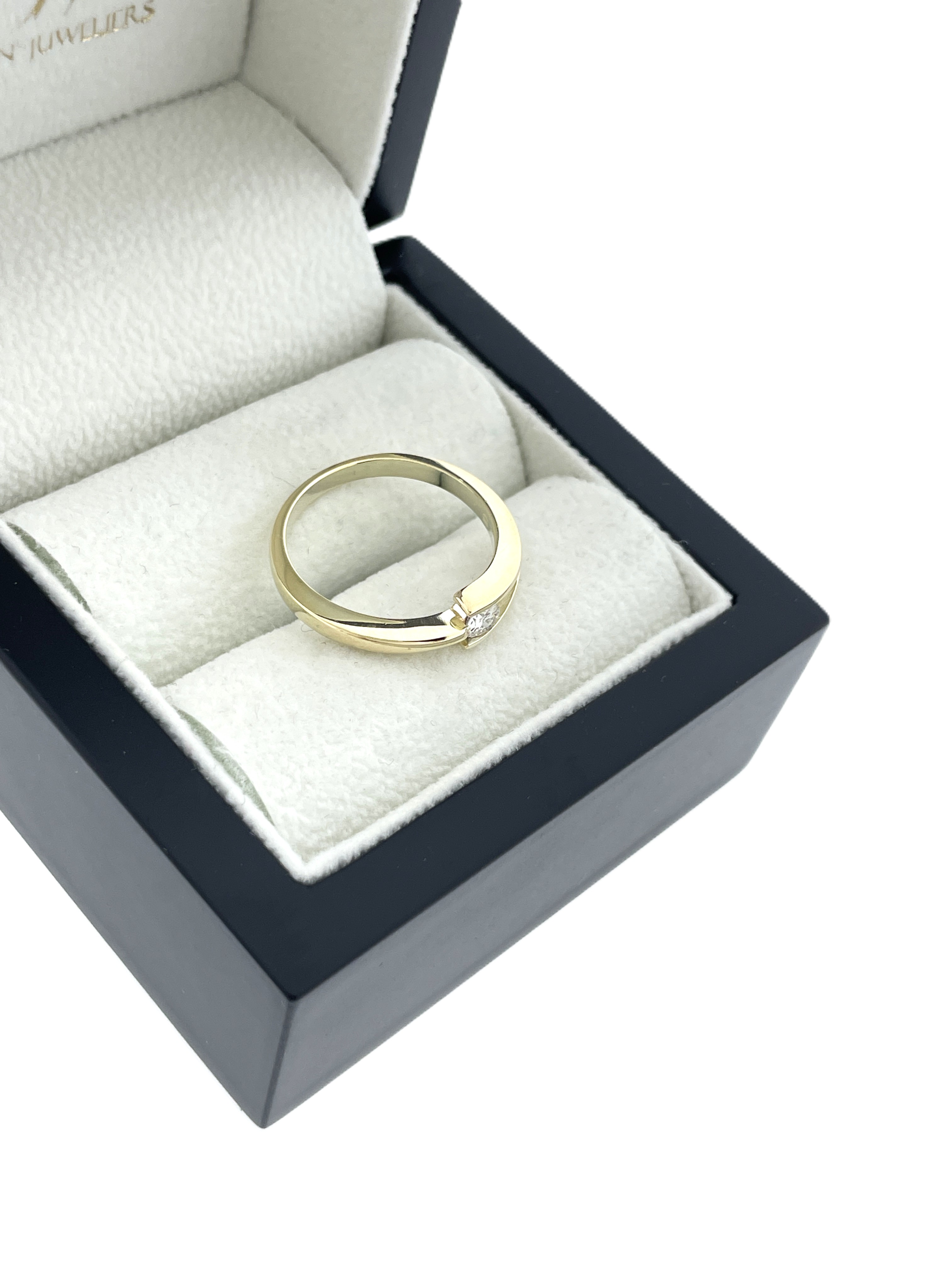 14 Karaat Gouden Fantasie Ring 0.15 ct Briljant Geslepen Diamant G/VS2