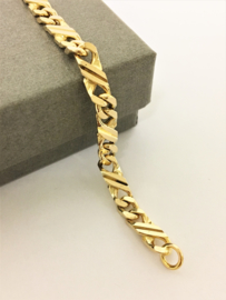 14 K Gouden Fantasie Gourmet Schakel Armband 20 cm / 12,95 g
