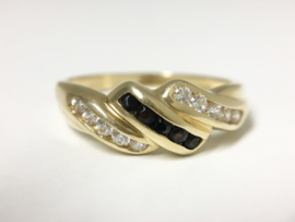 14 K Gouden Fantasie Ring Briljantgeslepen Zirkonia