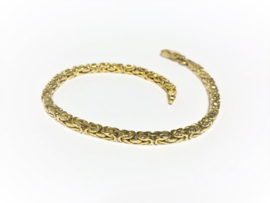 18 K Gouden Konings Armband Byzantijns - 20,5 cm / 19,3 g / 3,7 mm