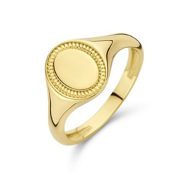 14 K Gouden Dames Zegelring Graveer Ring Ovaal