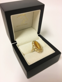 14 K Gouden Entourage Ring - Tijger Oog