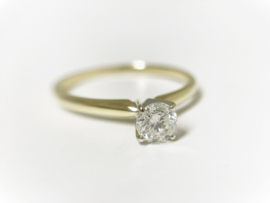 18 K Gouden Solitair Ring 0.45 crt Briljantgeslepen Diamant G/IF