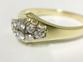 Antiek 14 Karaat Gouden Ring 0.43 crt Briljantgeslepen Diamant