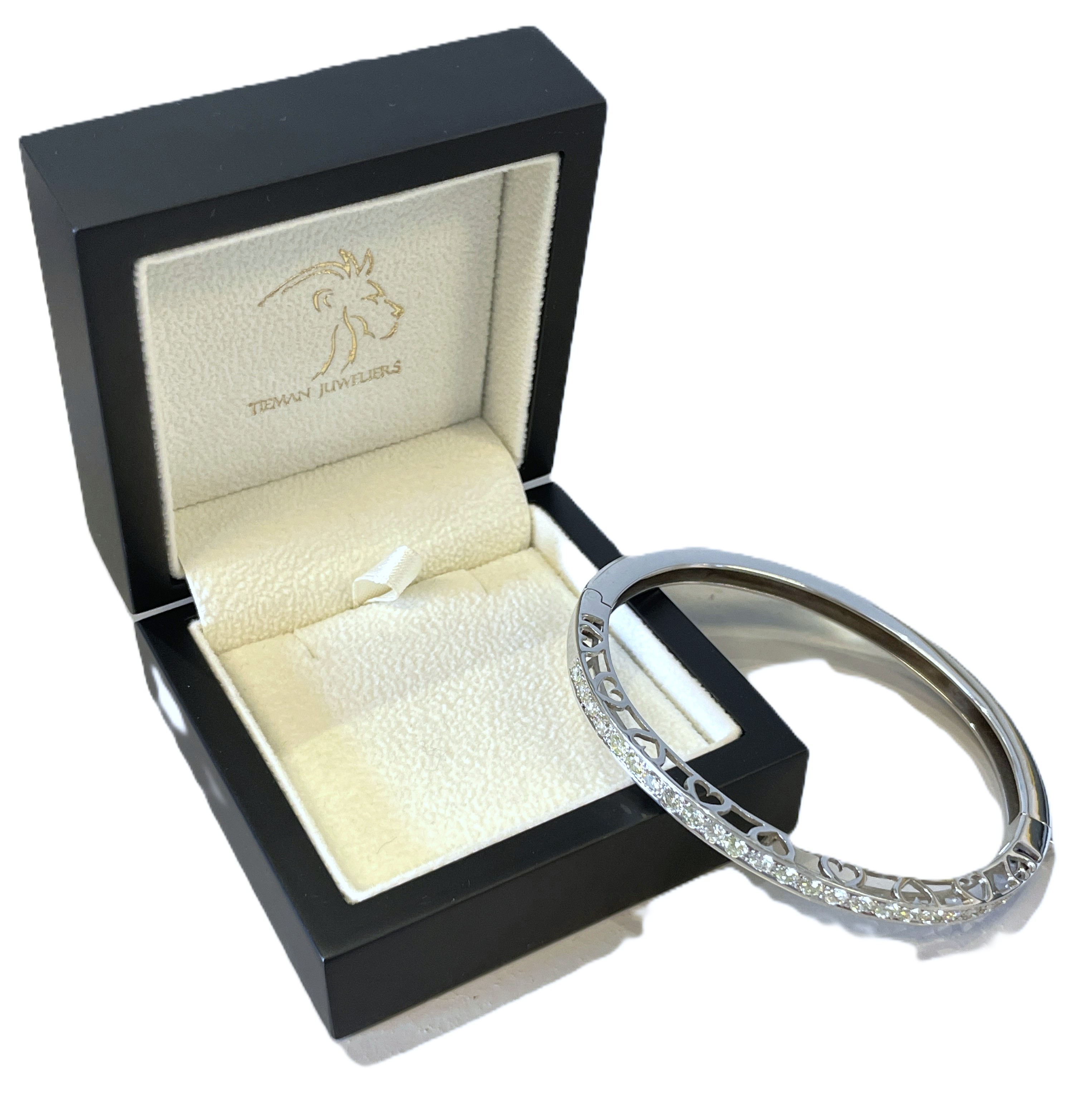 18 Karaat Gouden Bangle Armband Witgoud 2.3 ct Briljant Geslepen Diamant