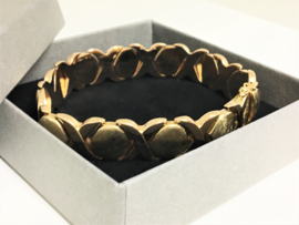14 K Rosé met Geelgouden Fantasie Schakel Armband