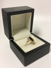 Antiek 14 K Gouden Ring Facetgeslepen Granaat