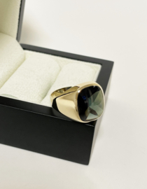8 Karaat Heren Ring Model Stomphoek Toermalijn Kleurig Spinel - Mt 20.5