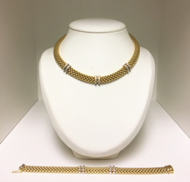 FOPE GIOIELLI Maori Set 18 K Gouden Collier / Armband  Diamant - 108,25 g