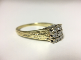 14 K Antiek Gouden Ring 0.40 crt Briljantgeslepen Diamant - H / VS2