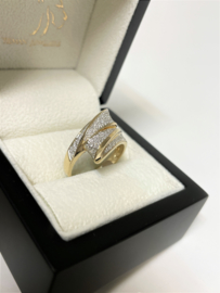 14 K Gouden Slagring 0.26 Crt Briljant Geslepen Diamant