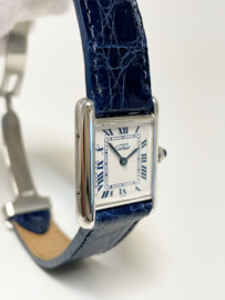 Must de Cartier Tank Quartz White Roman Dial Zilver - Deployant 1614