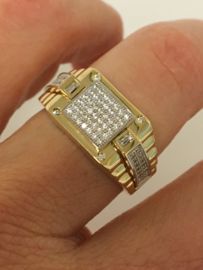 14 K Gouden Heren Rolex Ring  Zirkonia - 8,8 g