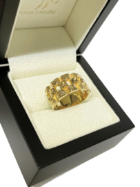 Brede 18 Karaat Gouden Schakel Ring - 6,7 g