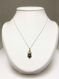 18 K Gouden Scarabee Hieroglief Hanger / Lapis Lazuli