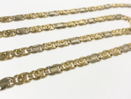 18 K Bicolor Gouden Gucci Schakel Ketting - 66 cm / 33,6 g