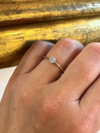 18 Karaat Witgouden Solitair Ring 0.10 ct Briljant Geslepen Diamant