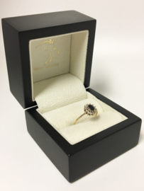 14 K Gouden Rozet Ring Saffier / Zirkonia