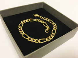 14 K Gouden Figaro Schakel Armband - 19 cm / 6,3 g