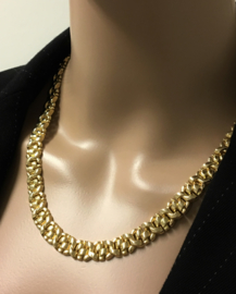 14 K Gouden Fantasie Schakel Collier - 48 cm / 40,7 g