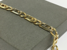 14 K Bicolor Gouden Rolex Schakel Armband - 22,5 cm / 22,6 g