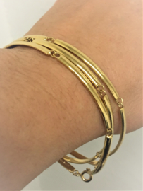 Set - 3 x 18 K Gouden Schakel Armbanden (glad) - 20,46 g