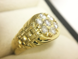 Grove 18 K Gouden Heren Ring 1,05 crt Diamant G/H VVS - 7,05 g